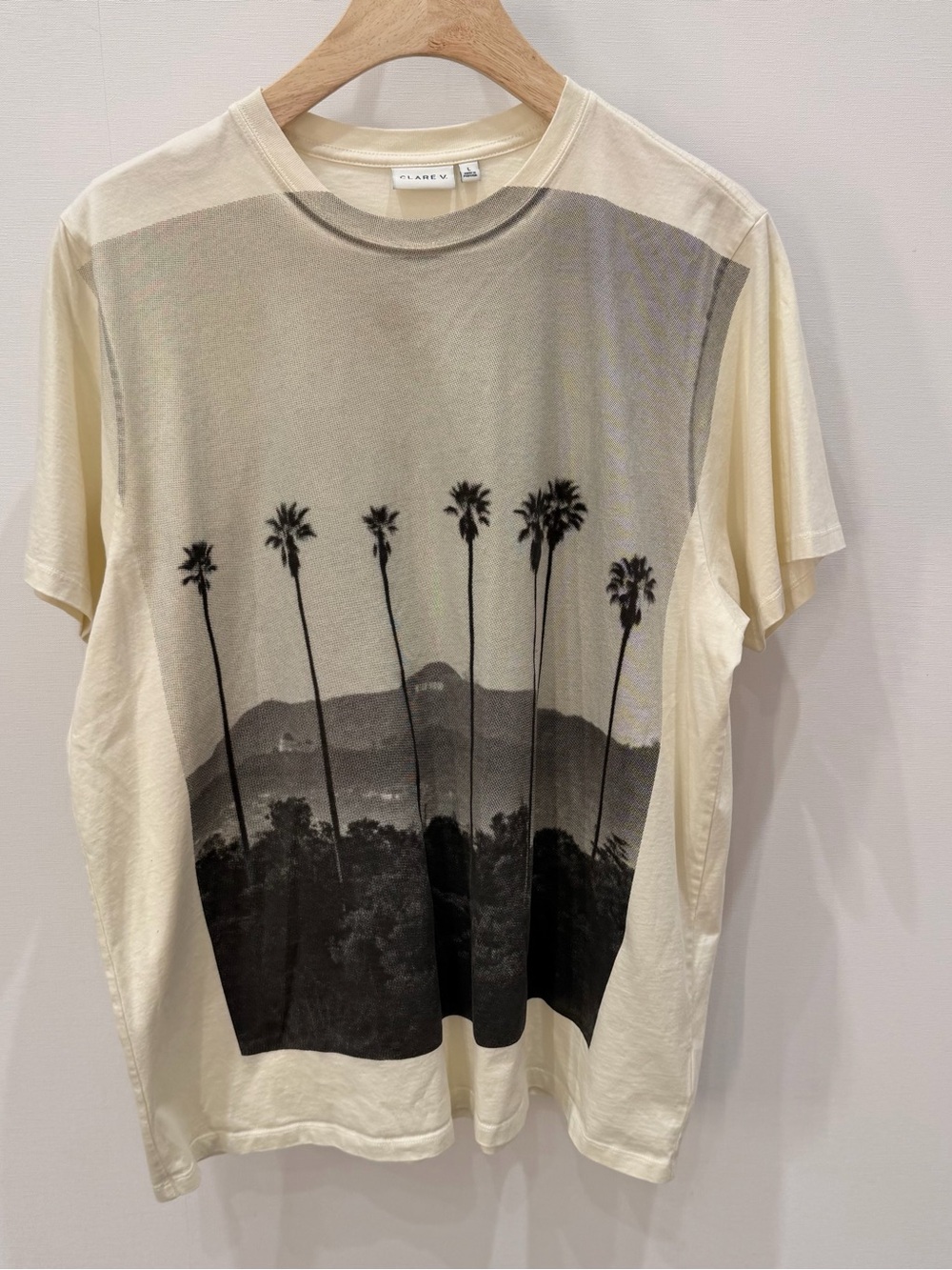 Clare V. Cream Tee with Hollywood Graphic - Picture 2 of 4